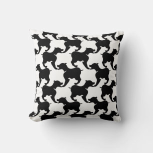 Black White L Faux Pied de Poule Mode Pillow 2 Kussen