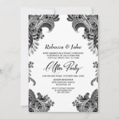 Black White Lace Custom Photo Weddenschap After Pa Kaart (Voorkant)