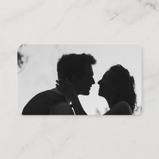 Black White Lace Foto QR Code Weddenschap Website Informatiekaartje (Achterkant)