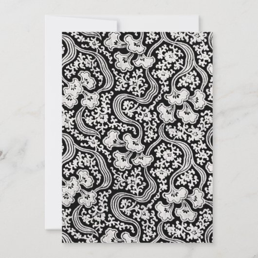 Black & White Lace Kerstmis Kaart (Achterkant)