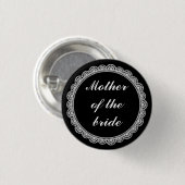 Black White Lace Moeder van de Bride Pin Badge Ronde Button 3,2 Cm (Voorkant /achterkant)