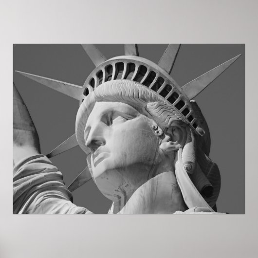 Black & White Lady Vrijheidsbeeld New York Poster (Voorkant)
