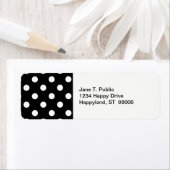 Black White Large Polka Dot Pattern Etiket (Insitu)