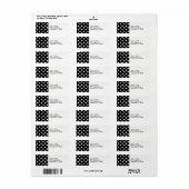 Black White Large Polka Dot Pattern Etiket (Full Sheet)