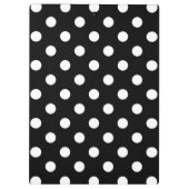 Black White Large Polka Dot Pattern Klembord (Achterkant)