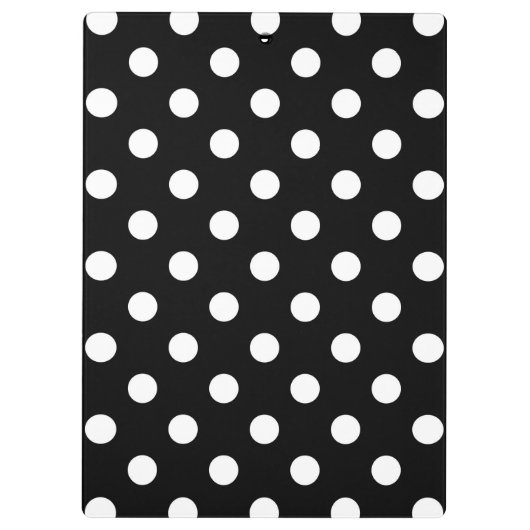 Black White Large Polka Dot Pattern Klembord (Achterkant)