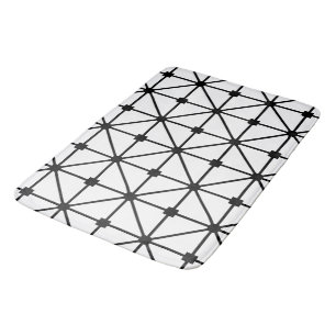Black White Lattice Patroon Badmat