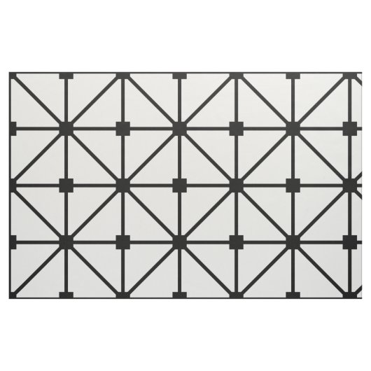 Black White Lattice Patroon Stof (Fat Quarter)