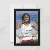 Black/White Laurel Law School Afstuderen RSVP Kaartje (Achterkant)