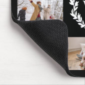 Black White Laurel WreatMonogram Photo Collage Muismat (Hoek)