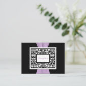 Black White Lavender Damask Enclosure Kaart (Staand voorkant)