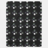 Black White Lawn Bowls Pattern Fleece Deken (Voorkant)