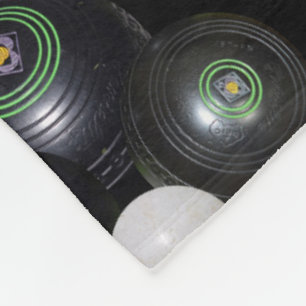 Black White Lawn Bowls Pattern Fleece Deken