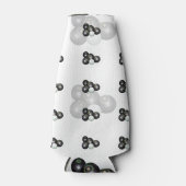 Black White Lawn Bowls Pattern Flesjeskoeler (Voorkant)