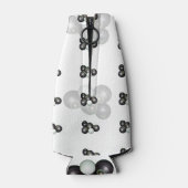 Black White Lawn Bowls Pattern Flesjeskoeler (Achterkant)