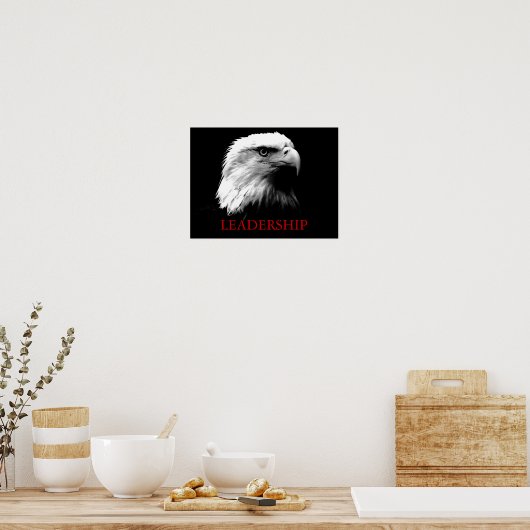 Black White Leadership Eagle Eyes Poster (Keuken)