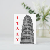 Black White Leaning Tower of Pisa Italy Briefkaart (Staand voorkant)