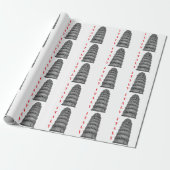 Black White Leaning Tower of Pisa Italy Cadeaupapier (Uitgerold)