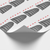 Black White Leaning Tower of Pisa Italy Cadeaupapier (Hoek)