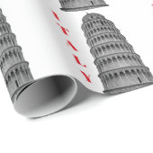 Black White Leaning Tower of Pisa Italy Cadeaupapier (Rol Hoek)