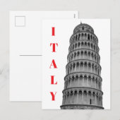 Black White Leaning Tower of Pisa Italy Feestdagenkaart (Voorkant / Achterkant)