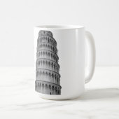 Black White Leaning Tower of Pisa Italy Koffiemok (Voorkant rechts)
