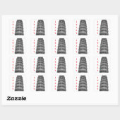 Black White Leaning Tower of Pisa Italy Vierkante Sticker (Vel)
