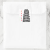 Black White Leaning Tower of Pisa Italy Vierkante Sticker (Tas)