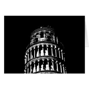 Black White Leaning Tower van Pisa Italië