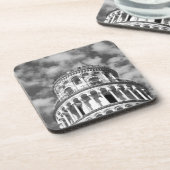 Black White Leaning Tower van Pisa Italië Bier Onderzetter (Linkerzijde)