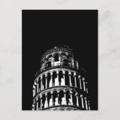 Black White Leaning Tower van Pisa Italië Briefkaart (Voorkant)