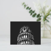 Black White Leaning Tower van Pisa Italië Briefkaart (Staand voorkant)