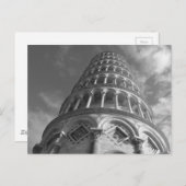 Black White Leaning Tower van Pisa Italië Briefkaart (Voorkant / Achterkant)