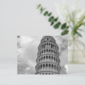 Black White Leaning Tower van Pisa Italië Briefkaart (Staand voorkant)