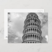 Black White Leaning Tower van Pisa Italië Briefkaart (Voorkant / Achterkant)