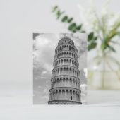 Black White Leaning Tower van Pisa Italië Briefkaart (Staand voorkant)