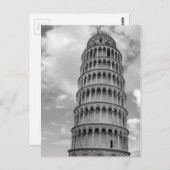 Black White Leaning Tower van Pisa Italië Briefkaart (Voorkant / Achterkant)