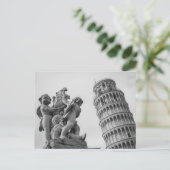 Black White Leaning Tower van Pisa Italië Briefkaart (Staand voorkant)