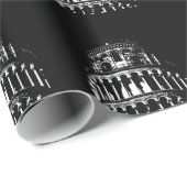 Black White Leaning Tower van Pisa Italië Cadeaupapier (Rol Hoek)