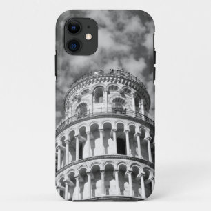 Black White Leaning Tower van Pisa Italië iPhone 11 Hoesje