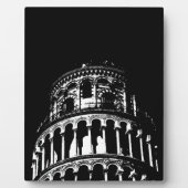 Black White Leaning Tower van Pisa Italië Fotoplaat (Voorkant)