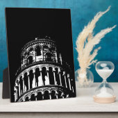 Black White Leaning Tower van Pisa Italië Fotoplaat (Zijkant)