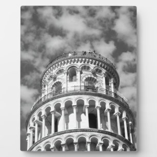 Black White Leaning Tower van Pisa Italië Fotoplaat