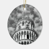 Black White Leaning Tower van Pisa Italië Keramisch Ornament (Links)