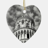 Black White Leaning Tower van Pisa Italië Keramisch Ornament (Rechts)