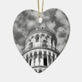 Black White Leaning Tower van Pisa Italië Keramisch Ornament (Links)