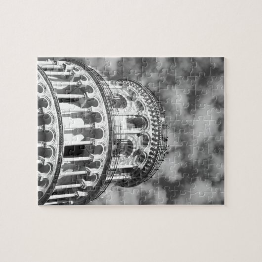 Black White Leaning Tower van Pisa Italië Legpuzzel (Horizontaal)