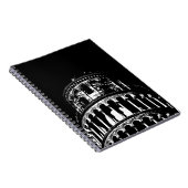 Black White Leaning Tower van Pisa Italië Notitieboek (Rechterzijde)