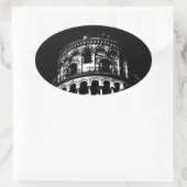 Black White Leaning Tower van Pisa Italië Ovale Sticker (Tas)