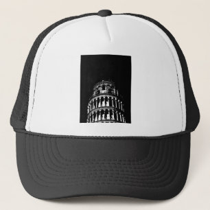 Black White Leaning Tower van Pisa Italië Trucker Pet